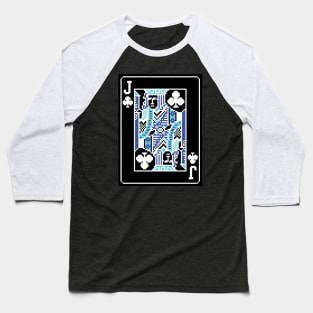 Jack of Clubs Pixel Art Bright Negative Mode Baseball T-Shirt